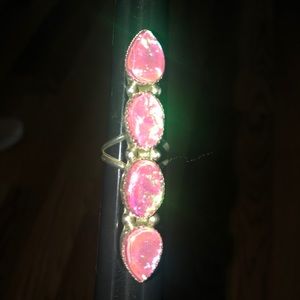 4 stack sterling silver iridescent ring